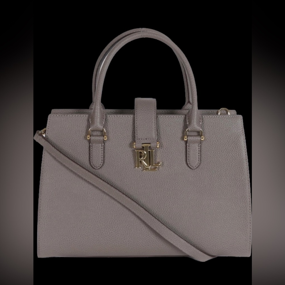 Leather Brigitte II Satchel Ralph Lauren Grey